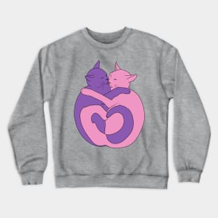 Pink and Purple Cats Crewneck Sweatshirt